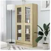 vidaXL Armoire à vitrine Chêne sonoma 82,5x30,5x150 cm Bois ingénierie