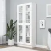 Armoire à vitrine Blanc 82,5x30,5x185,5 cm Bois d'ingénierie vidaXL