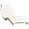 vidaXL Chaise longue pliable avec coussin blanc crème Bois de teck