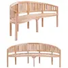 vidaXL Banc de jardin en forme de banane 200 cm bois de teck solide