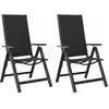 vidaXL Chaises pliables de jardin 2 pcs Textilène et aluminium Noir