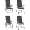 vidaXL Chaises de jardin pliables lot de 4 Textilène Noir