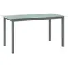vidaXL Table de jardin Gris clair 150x90x74 cm Aluminium et verre