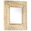 vidaXL Miroir sculpté à la main 50x50x2,6 cm Bois de manguier solide