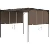 vidaXL Belvédère de jardin avec rideau latéral 3x3x2,25 m Taupe