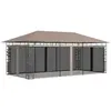 vidaXL Belvédère avec moustiquaire 6x3x2,73 m Taupe 180 g/m²