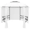 vidaXL Chapiteau de jardin avec rideaux 360x312x265 cm Blanc 180 g/m²