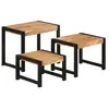 vidaXL Tables gigognes 3 pcs Bois solide