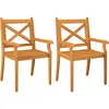 vidaXL Chaises à dîner d'extérieur 2 pcs Bois d'acacia massif