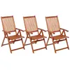 vidaXL Chaises pliables de jardin 3 pcs Bois d'acacia solide