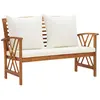 vidaXL Banc de jardin avec coussins 119 cm Bois solide d'acacia