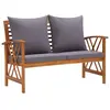 vidaXL Banc de jardin avec coussins 119 cm Bois solide d'acacia