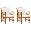 vidaXL Chaises de jardin avec coussins 2 pcs Bois d'acacia massif