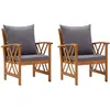 vidaXL Chaises de jardin avec coussins 2 pcs Bois d'acacia massif