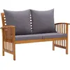 vidaXL Banc de jardin avec coussins 119 cm Bois solide d'acacia