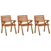 vidaXL Chaises de jardin 3 pcs Bois d'acacia solide