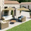vidaXL Parasol double avec mât en acier Taupe 600x300 cm