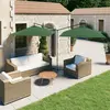 vidaXL Parasol double avec mât en acier Vert 600x300 cm