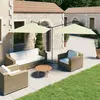 vidaXL Parasol double avec mât en acier Sable 600x300 cm