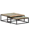 vidaXL Tables basses gigognes 2 pcs Bois de récupération massif