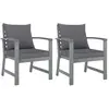 vidaXL Chaises de jardin 2 pcs avec coussins gris foncé Bois d'acacia