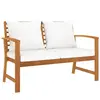vidaXL Banc de jardin avec coussin crème 120 cm Bois solide d'acacia