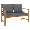 vidaXL Banc de jardin et coussin gris foncé 120cm Bois solide d'acacia