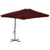 vidaXL Parasol d'extérieur avec mât en acier Bordeaux 250x250x230 cm