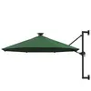 vidaXL Parasol mural avec mât métallique et LED 300 cm Vert