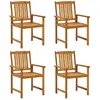vidaXL Chaises de jardin lot de 4 Bois d'acacia solide