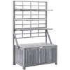 vidaXL Boîte de rangement avec treillis Gris 99x55x160cm Acacia solide