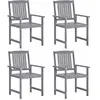vidaXL Chaises de jardin lot de 4 Bois massif d'acacia Gris