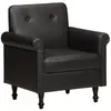 vidaXL Chaise cabriolet noir cuir véritable