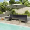 vidaXL Salon de jardin 6 pcs avec coussins Résine tressée Gris