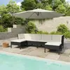 vidaXL Salon de jardin 6 pcs avec coussins Résine tressée Noir