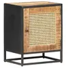 vidaXL Table de chevet 40x30x50 cm Bois de manguier et canne naturelle