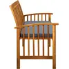 vidaXL Banc de jardin avec coussin 147 cm Bois d'acacia massif
