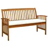 vidaXL Banc de jardin avec coussin 147 cm Bois d'acacia massif