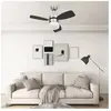 vidaXL Ventilateur de plafond lampe et télécommande 76 cm Marron foncé