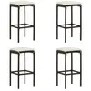 vidaXL Tabourets de bar avec coussins lot de 4 marron résine tressée
