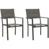 vidaXL Chaises de jardin 2 pcs Textilène et acier Gris et anthracite