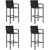 vidaXL Tabourets de bar lot de 4 noir résine tressée