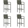 vidaXL Tabourets de bar lot de 4 gris résine tressée