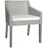 vidaXL Chaise à manger avec coussin Gris Rotin naturel
