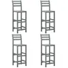 vidaXL Tabourets de bar lot de 4 gris bois d'acacia massif