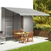 vidaXL Tissu de remplacement pour auvent Anthracite et blanc 5x3 m