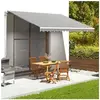 vidaXL Tissu de remplacement pour auvent Anthracite et blanc 4,5x3 m