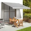 vidaXL Tissu de remplacement pour auvent Anthracite et blanc 4x3,5 m