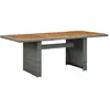 vidaXL Table de jardin Gris clair Résine tressée et bois d'acacia