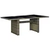 vidaXL Table de jardin Marron Résine tressée et verre trempé